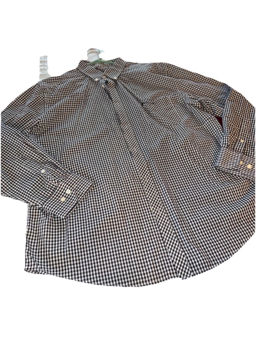 Ben Sherman BLACK Checkered Union Fit button Collared Shirt Men XXL Long Sleeves